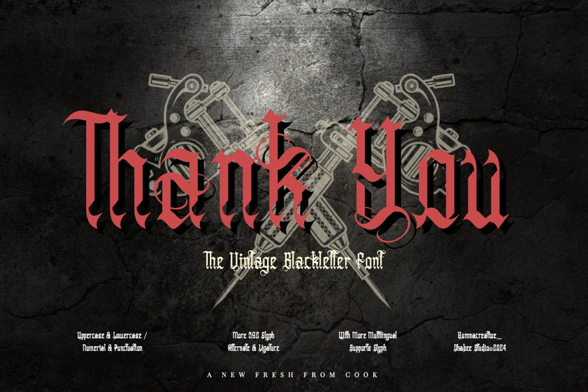 Anuaki Eclipse - Vintage Blackletter, a Blackletter Font by Dhabee (Photo 9 of 15)