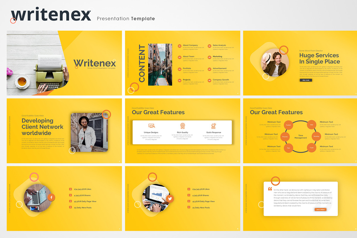 Writenex power point presentation, a Presentation Template by GraphicBerg (Photo 2 of 5)