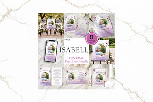 Funeral Bundle Canva FR009, a Stationery Template by TyphoonStudio