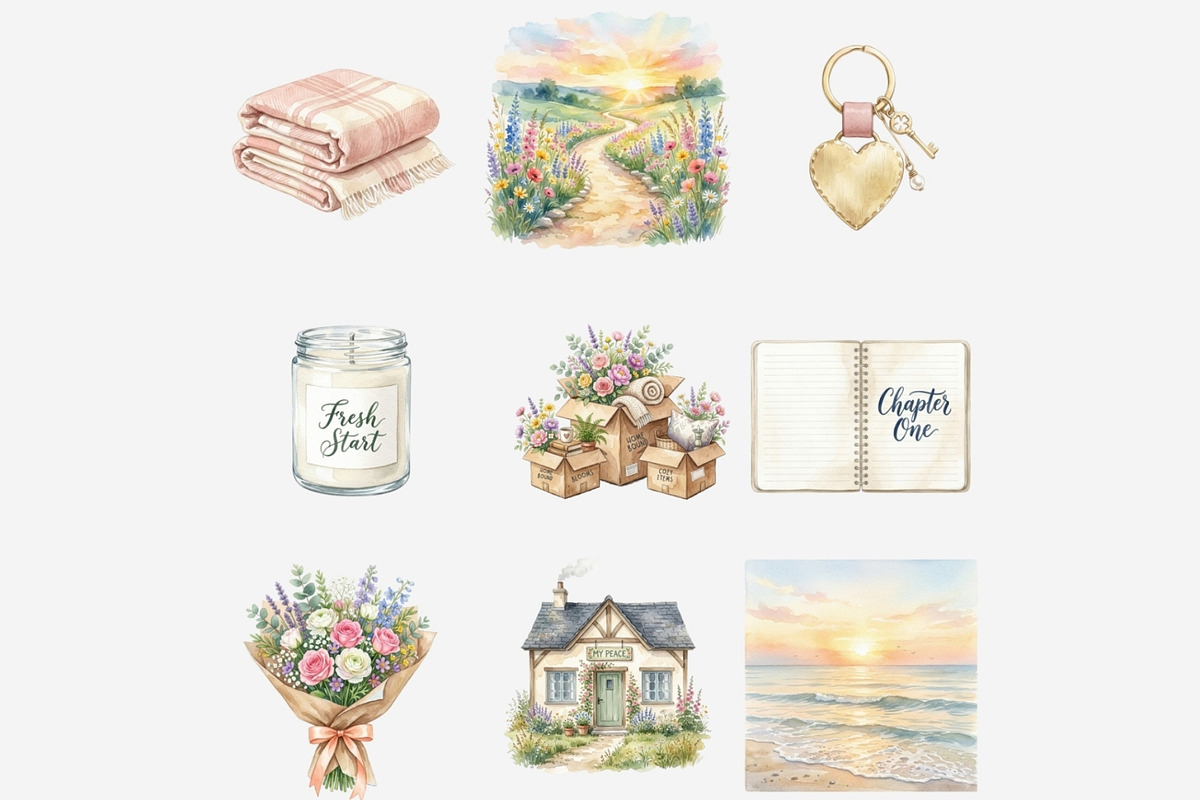 Fresh Start New Chapter Clipart, a Person Illustration by Tanya Kart (Photo 7 of 12)