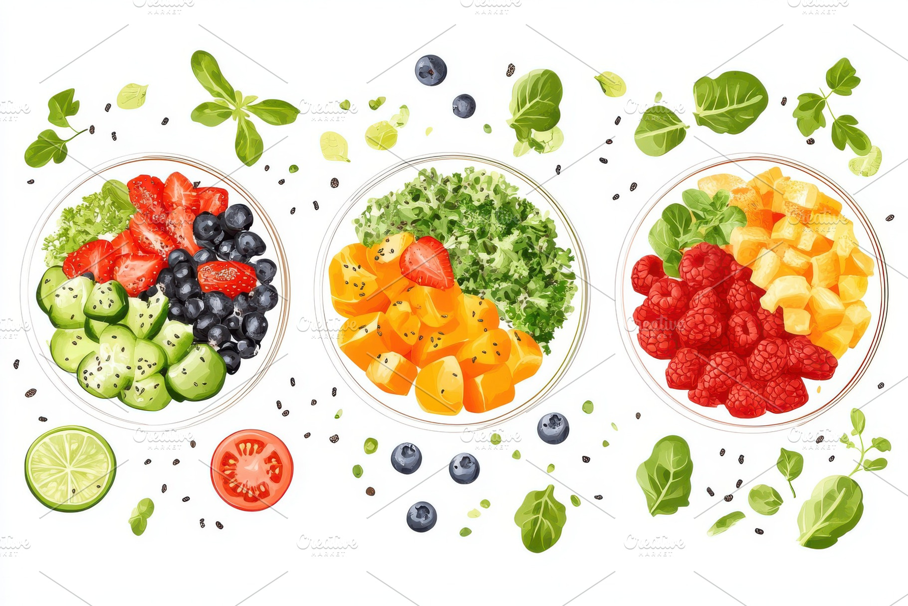 Delicious and healthy fruit salad bo, a Food & Drink Photo by Pixeness Studio