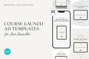 Neutral Course Launch Ad Templates