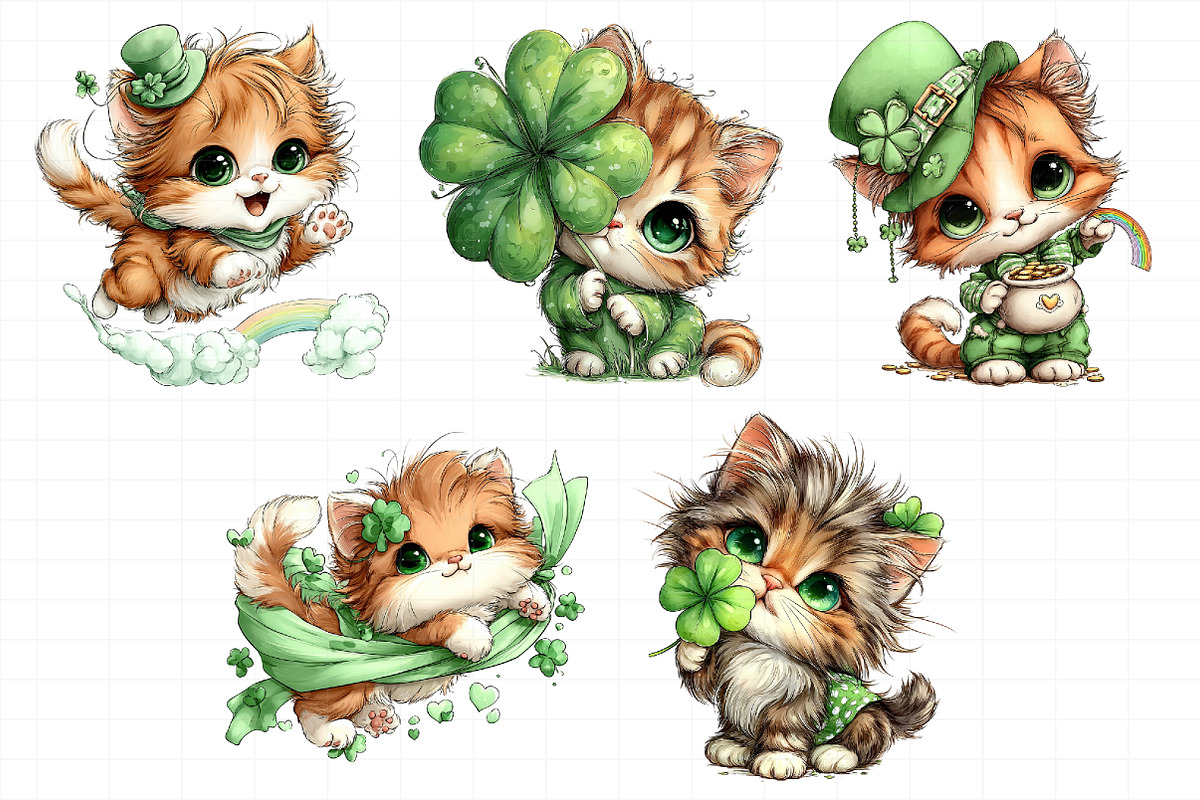 St. Patrick's Cat Clipart PNG, an Illustration by Daily.Designs (Photo 5 of 8)