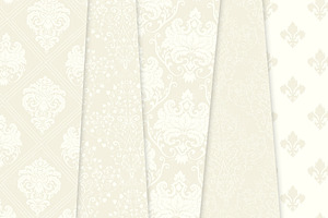 28 Ivory Damask Digital Papers