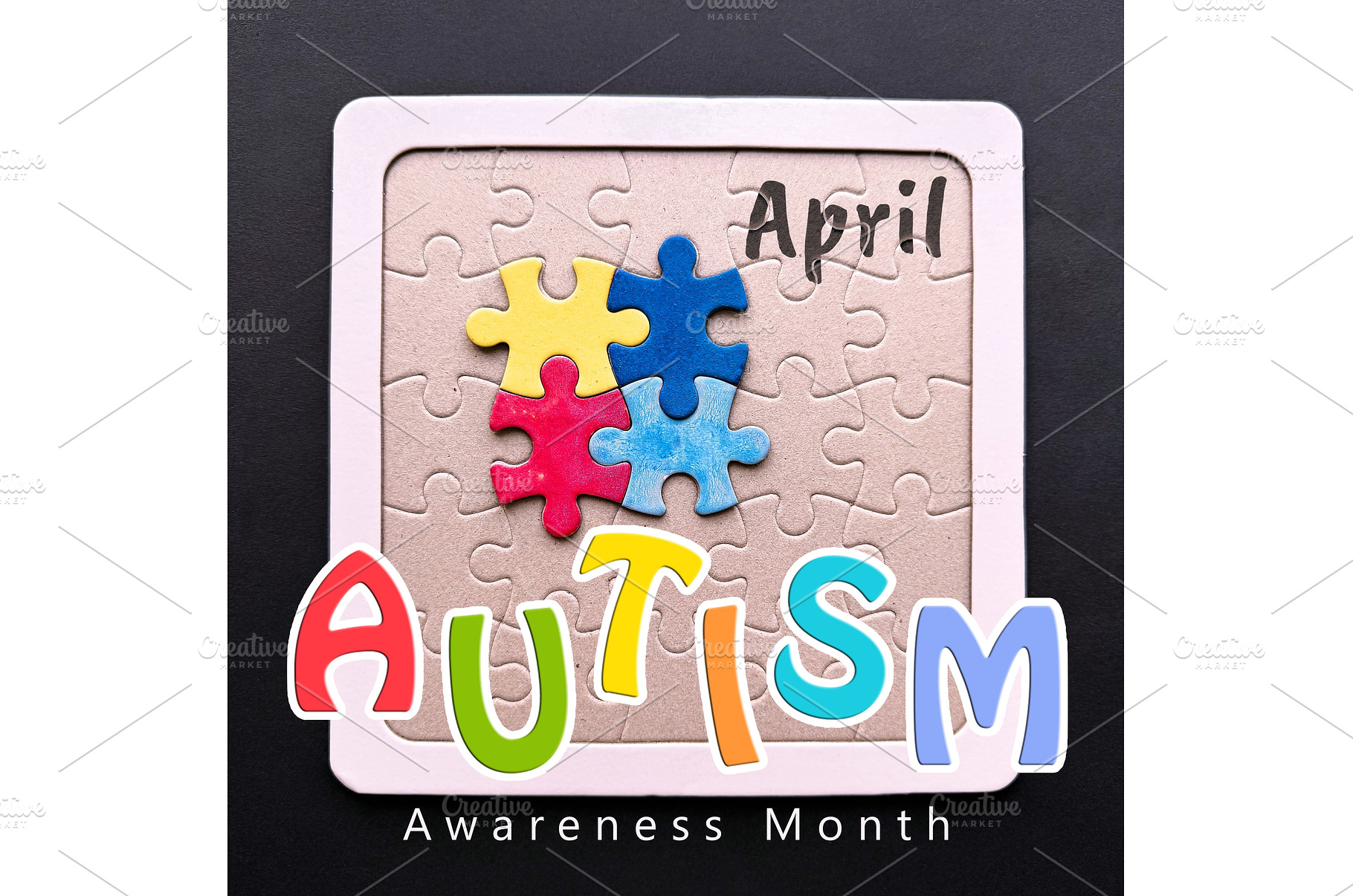 Autism Awareness Month concept with, a School & Education Photo by tilialucida
