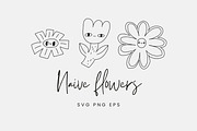 18 naive flowers with cute faces, a Decorative Illustration by Kristina Chistiakova (Thumbnail 1 of 4)