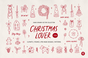 Christmas Hand Drawn Doodles Set