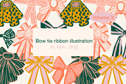 Illustrated ribbon bows vectors V3, an Object Graphic by MayBay Studio (Thumbnail 1 of 6)