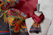 Crimson Baroque Garden Silk Scarf, an Object Graphic by ilustrinna (Thumbnail 10 of 10)