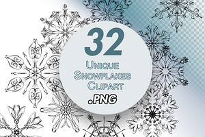 Unique Snowflakes Isolated on a Clea, an Object Graphic by BazziBa♥