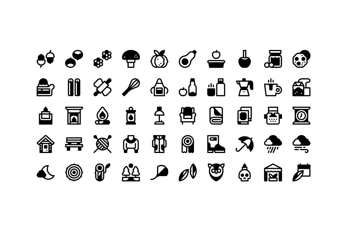 50 Slow Autumn Icons, an Outline Icon by Side Project (Photo 3 of 8)