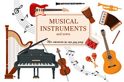 Musical instruments and notes, an Object Graphic by Elena Istomina (Thumbnail 1 of 10)