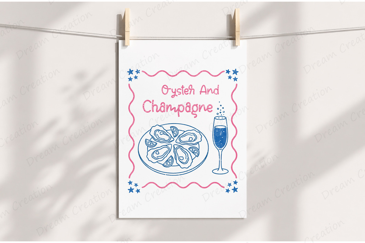 Summer Oyster Hand Drawn Line Art, an Illustration by Dream Creation (Photo 2 of 7)