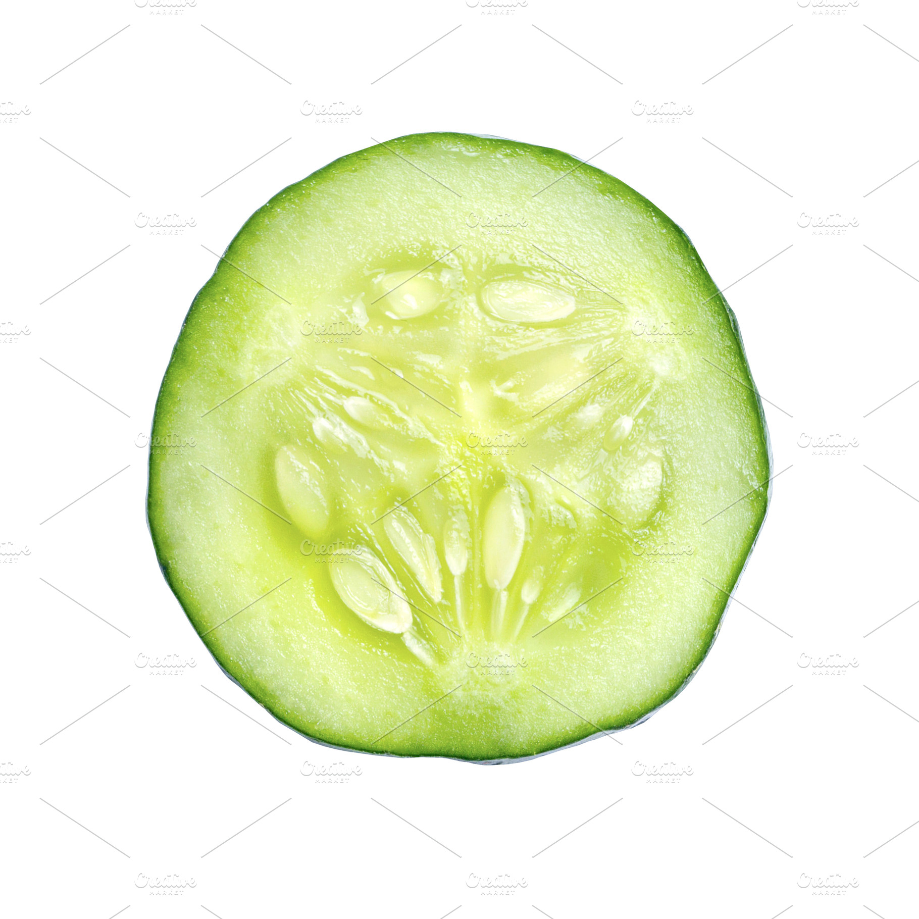 Cucumber vegetable slice isolated, a Food & Drink Photo by BOOCYS