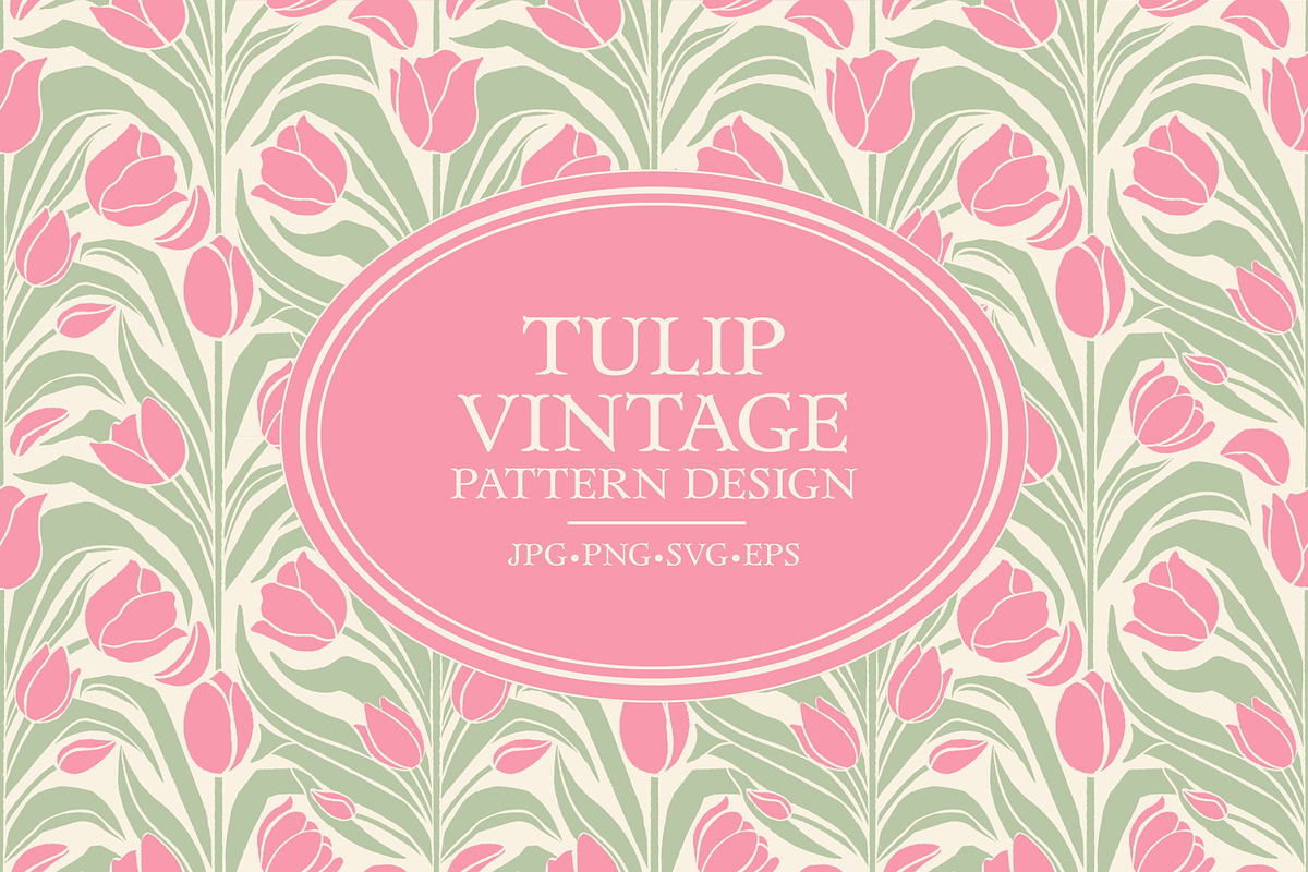 Vintage Tulip Seamless Pattern, a Pattern Graphic by CraftingOnSunday (Photo 1 of 5)