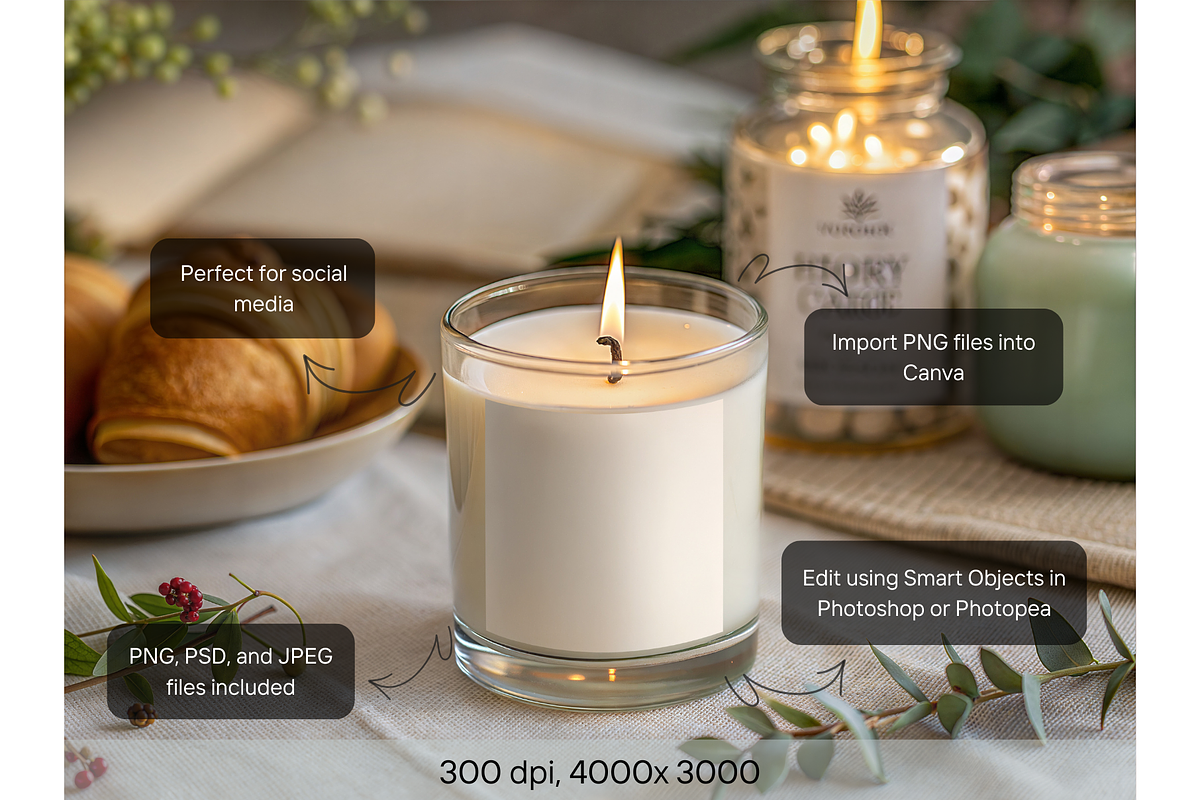 Burning Glass Candle Label Mockup, a Product Mockup by MockupWizard (Photo 2 of 5)