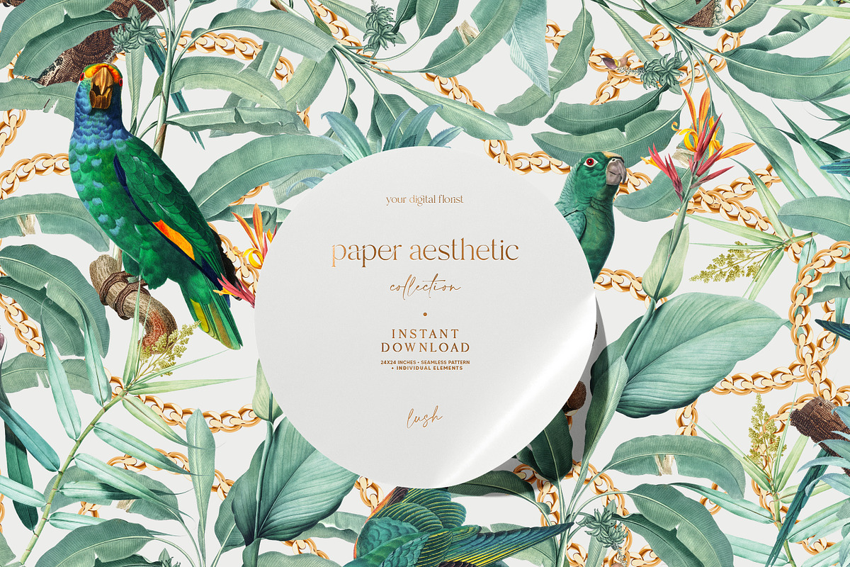 Floral Pattern Pack Bundle of 8, a Pattern Graphic by paper aesthetic (Photo 6 of 9)