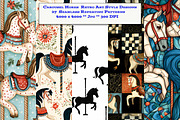 Carousel Horse Retro Art Designs, a Pattern Graphic by karenfoleyphoto (Thumbnail 1 of 7)