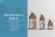 [-33%] Milk Bottle Mock-Up Bundle #1, a Packaging Mockup by AY Mock-Ups (Thumbnail 1 of 17)
