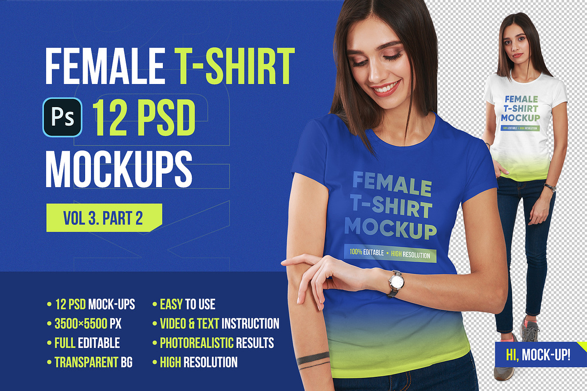 Female T-Shirt Mockups Vol 3. Part 2, a Shirt Mockup by Hi, Mock-Up! (Photo 1 of 10)