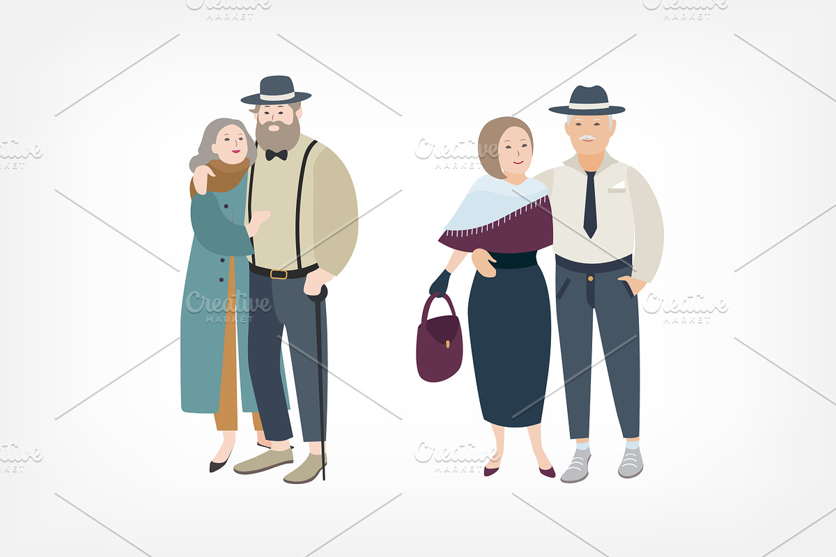Senior couples in love set, a Person Illustration by Good Studio (Photo 3 of 7)