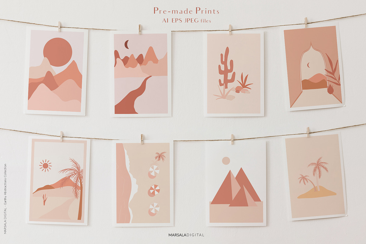 EARTHY Abstractions & Prints, a Decorative Illustration by Kaya Fonts (Photo 3 of 15)
