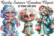 Quirky Summer Grandma Clipart Bundle, an Illustration by RobertsArt (Thumbnail 1 of 5)