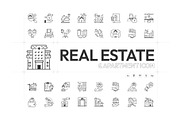 Real Estate and Apartment Icons, an Outline Icon by Prosymbols (Thumbnail 1 of 5)