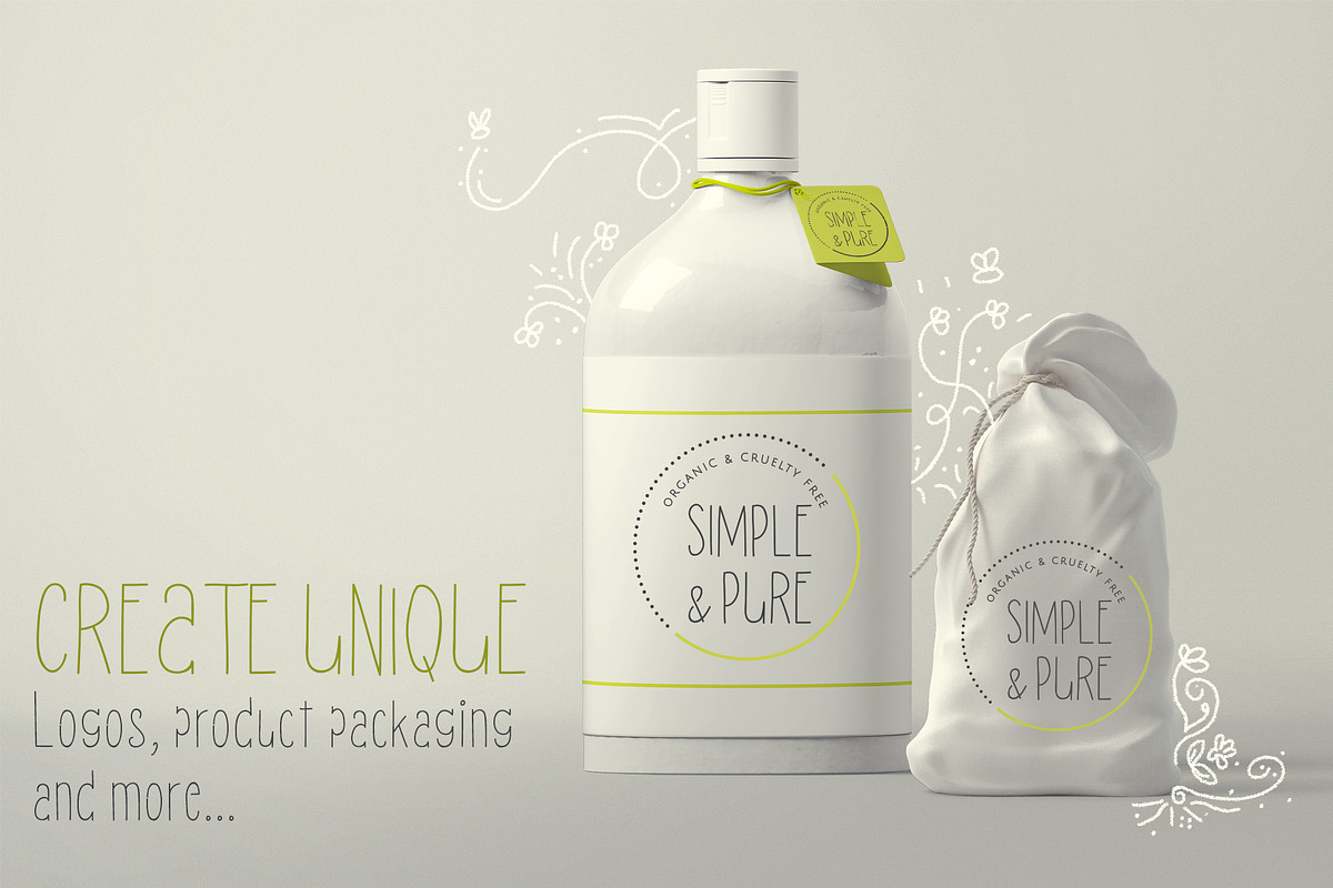 Lucky Lisp // Organic Font Family, a Sans Serif Font by by Masselyn (Photo 3 of 8)