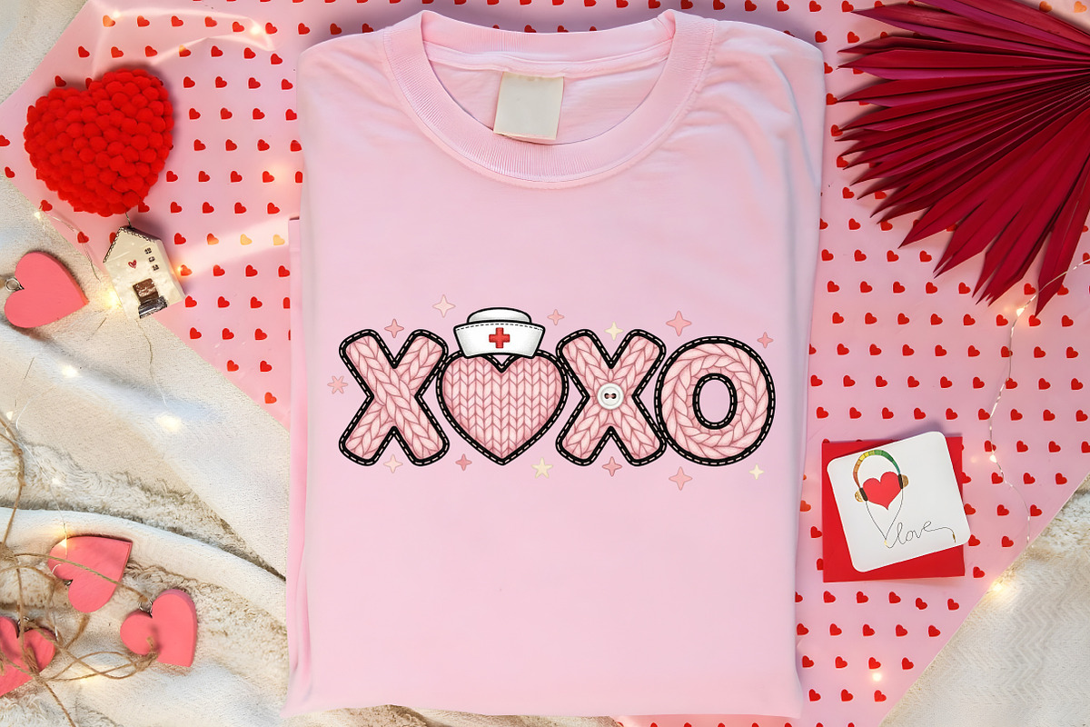 Faux Yarn Xoxo Valentine Nurse PNG, an Illustration by Canvas Craft (Photo 4 of 7)