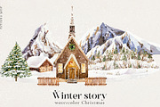 Winter story-watercolor Christmas, a Seasonal Illustration by Pamyatka Shop (Thumbnail 4 of 27)