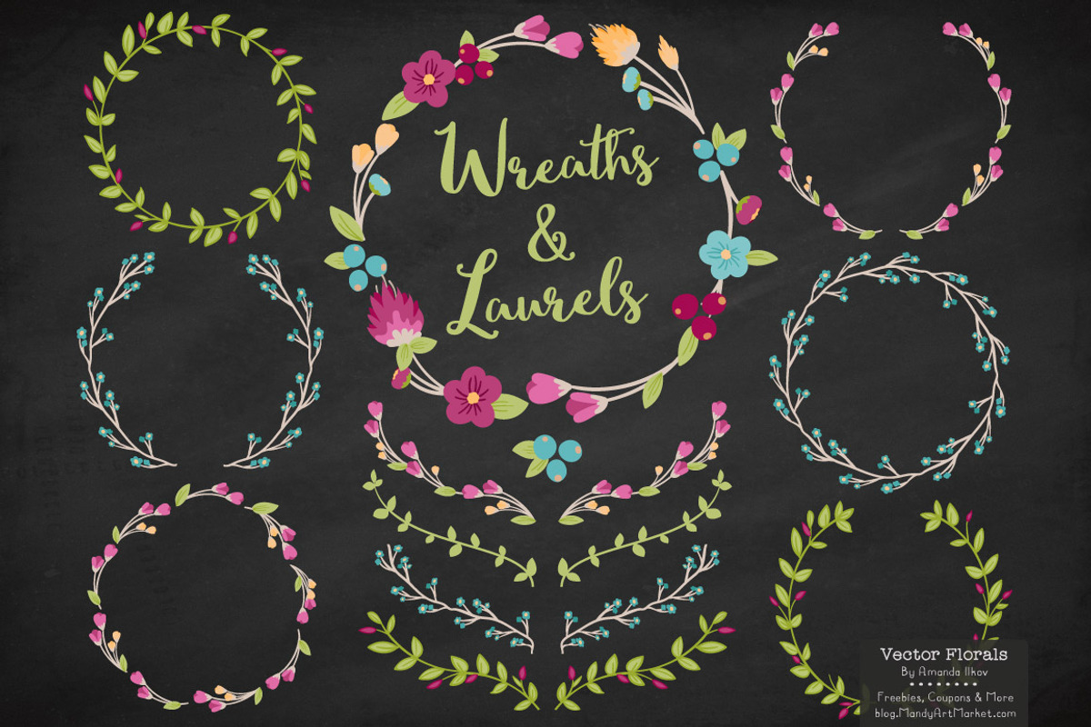 Bohemian Vector Flower Wreaths, an Illustration by Amanda Ilkov (Photo 2 of 3)