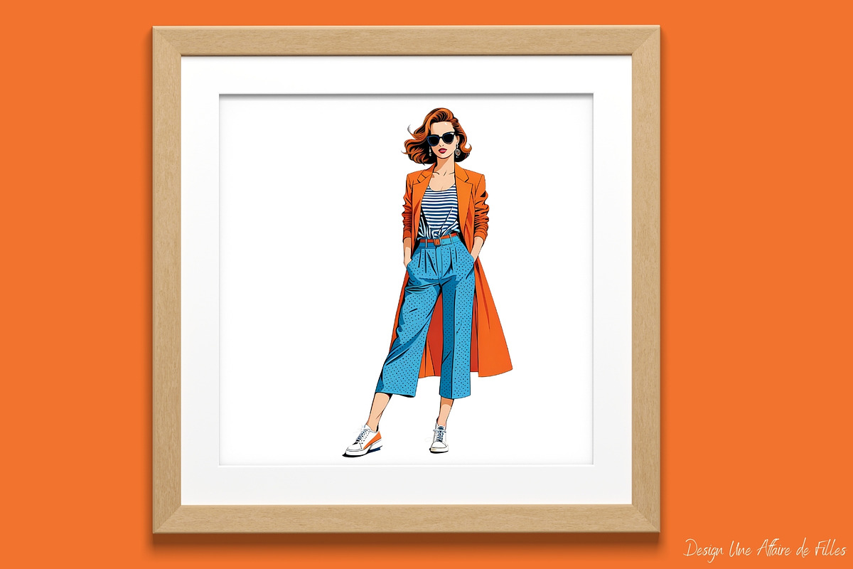 ORANGE & BLUE 34 FASHIONISTA CLIPART, a Person Illustration by Une Affaire de Filles (Photo 3 of 5)