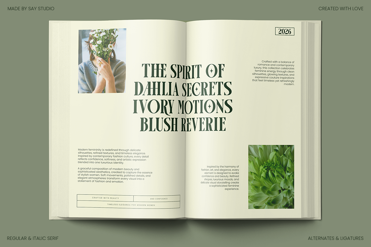 Luxury Ligature Serif Font - Arogel, a Serif Font by Say Studio (Photo 5 of 10)