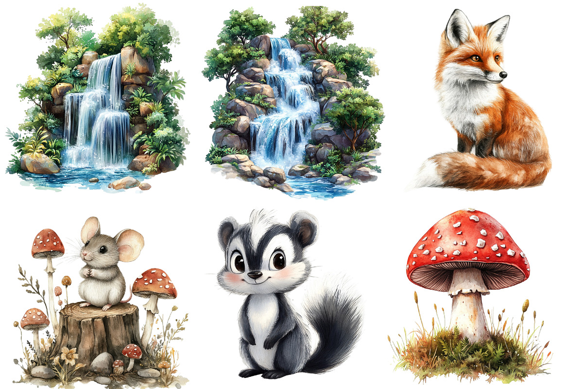 Cute Woodland Animal Clipart, an Illustration by Designworld (Photo 4 of 6)
