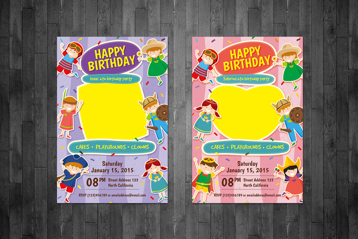 Kid Birthday invitation, an Invitation Template by Saphari (Photo 2 of 2)