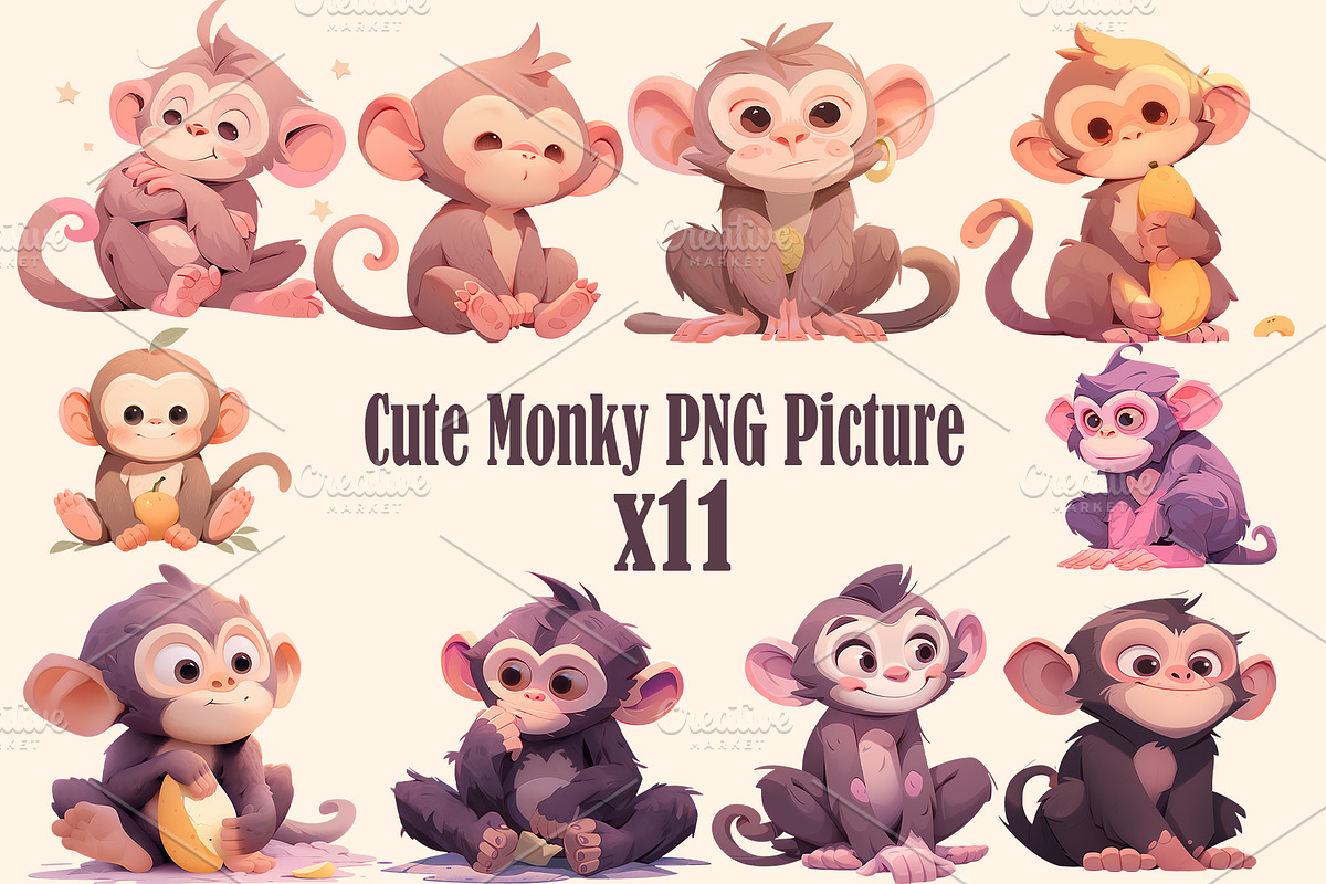 Cute animal collection 400 PNG, an Animal Illustration by DesignFolioHub (Photo 9 of 34)