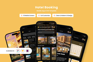 Solvora - Hotel UI Design Template, an App Template by productype1