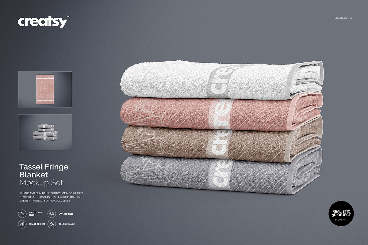 Bath Towel Mockup Set, a Household Mockup by creatsy2 (Photo 1 of 11)