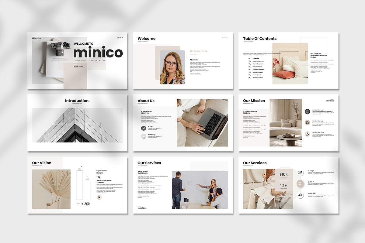 Minimal PowerPoint Template, a Presentation Template by Creative-Work (Photo 3 of 5)