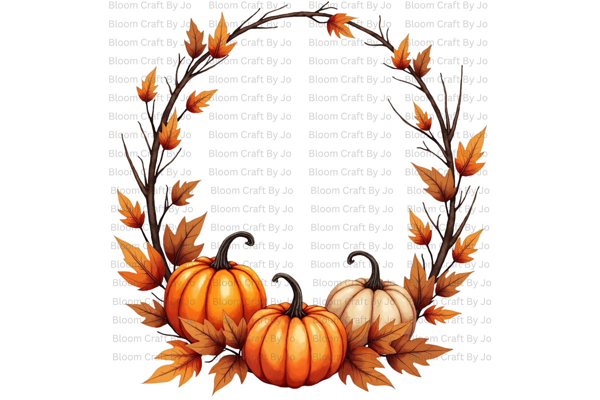 Pumpkin Wreaths and Frames, a Decorative Illustration by Bloom Craft Creations (Photo 5 of 12)