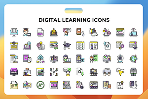 Digital Learning Icons, an Icon by Wencory