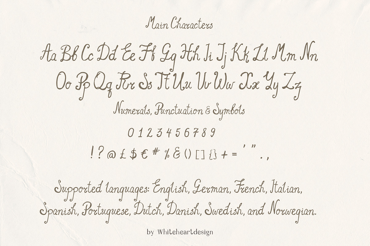 Whimsical Cozy Hand Written Font, a Handwritten Font by whiteheartdesign (Photo 9 of 13)