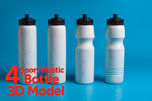 4 Sport Water Bottles 3D Model, an Object 3D Model by Casa Mandarina