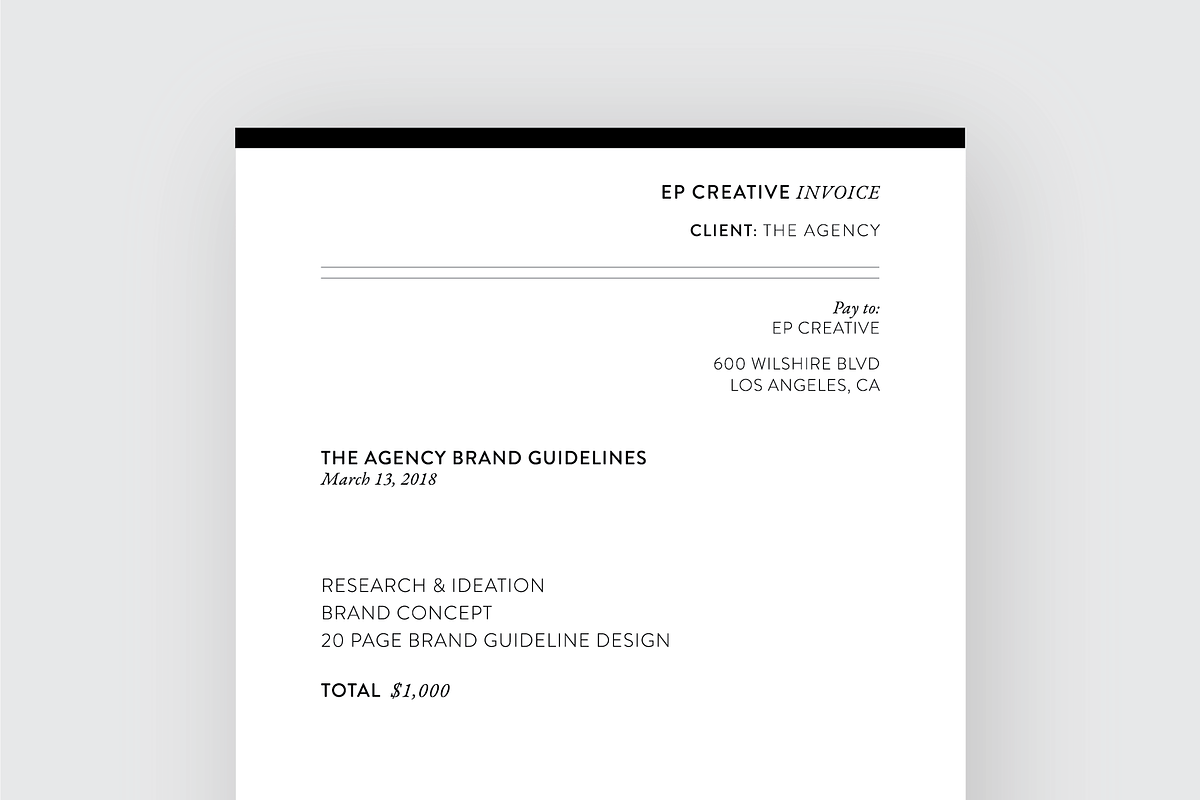 Clean Invoice Template, a Stationery Template by designprettythings (Photo 1 of 2)