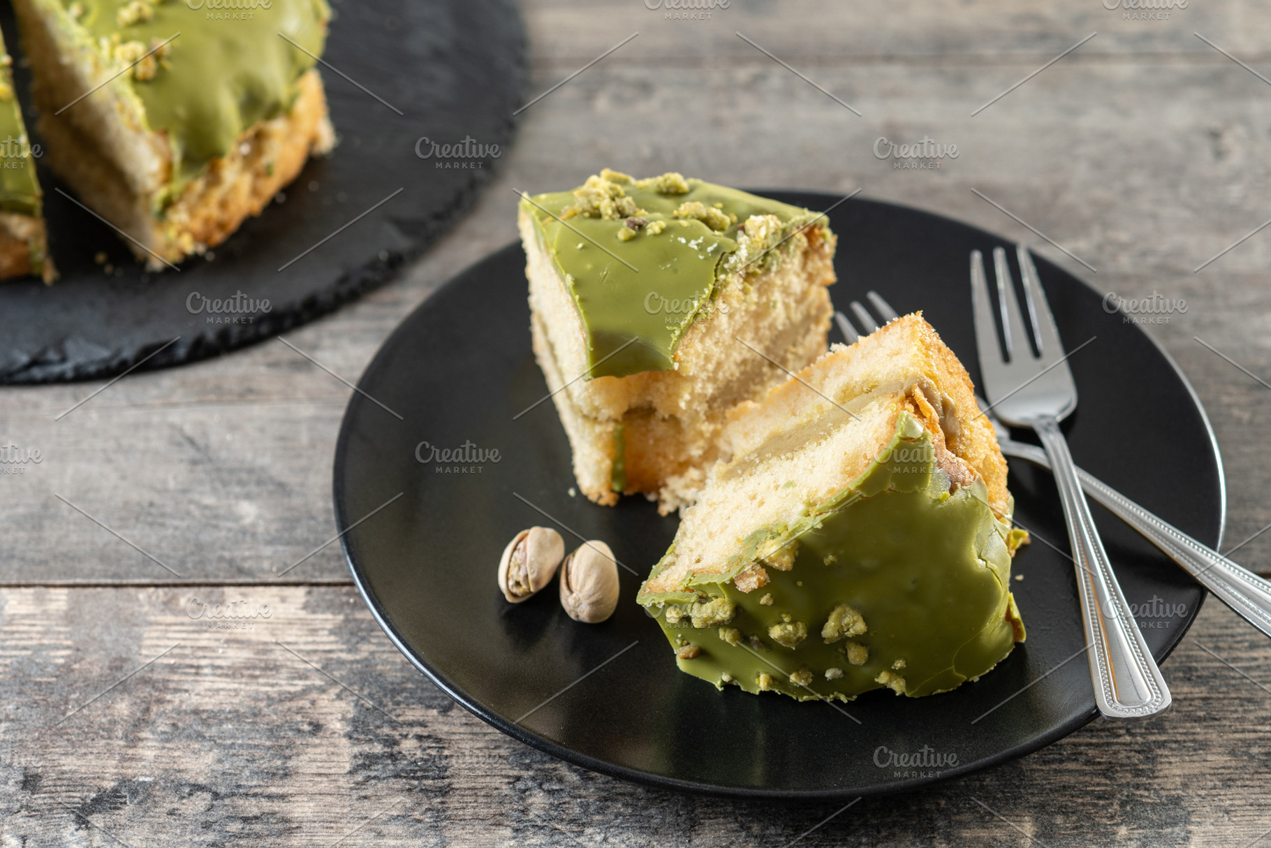 Slice of pistachio cake, a Food & Drink Photo by etorres69