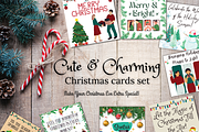 Cute & Charming Christmas Cards Set, a Card Template by WynterLife Studio (Thumbnail 1 of 4)