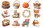 Watercolor Crochet Autumn Clipart, an Illustration by Dream Creation (Thumbnail 3 of 4)