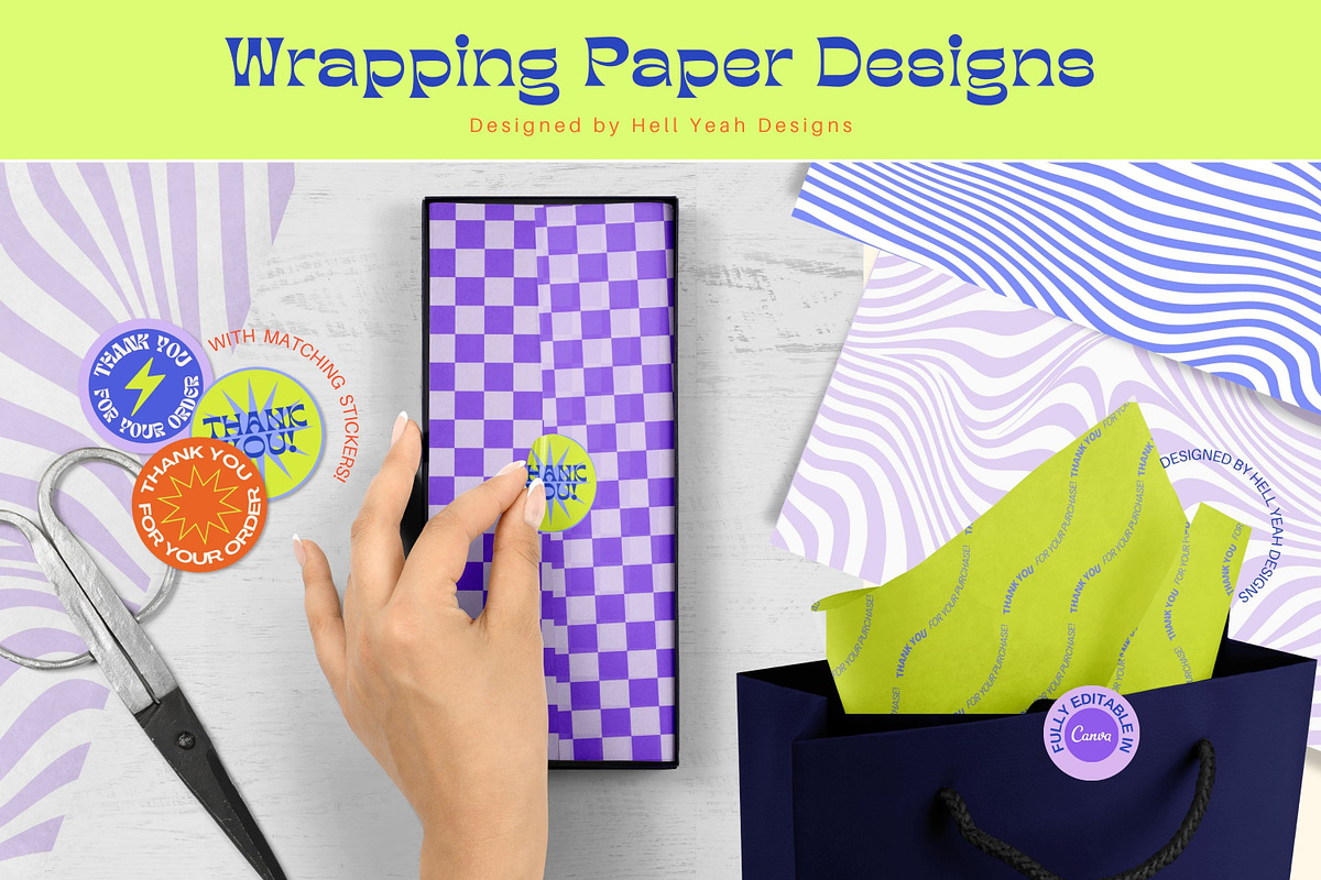 Funky Sticker & Wrapping Templates, a Stationery Template by Hell Yeah Designs (Photo 6 of 9)