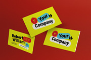 Yellow Geometric Business Card, a Business Card Template by graphicook (Thumbnail 1 of 3)